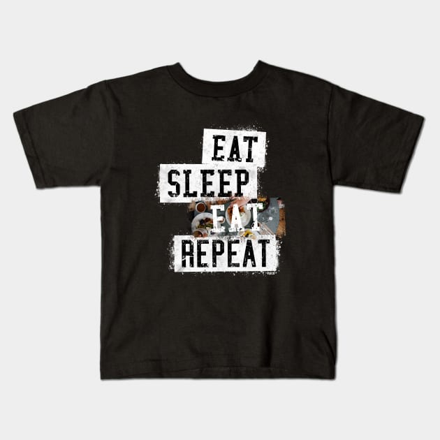 Eat Sleep Eat Repeat Kids T-Shirt by hoopoe